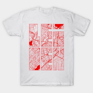 Leiden, Netherlands City Map Typography - Oriental T-Shirt